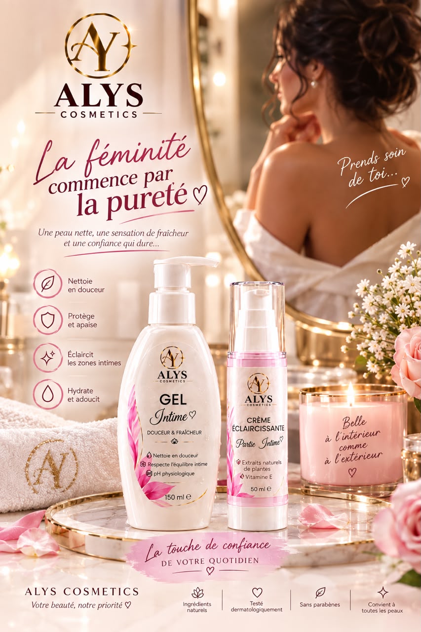 Les deux soins ALYS disposés dans un univers doux, floral et lumineux